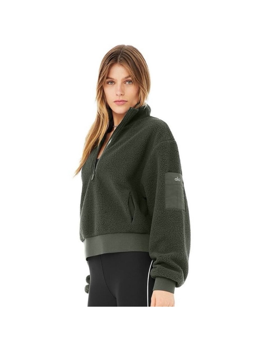 ALO Micro Sherpa Cozy Cabin Half Zip Pullover